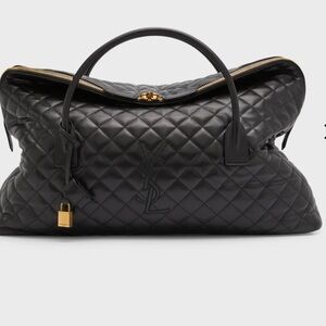 Giant YSL Travel Bag in Smooth Quilted Leather Black